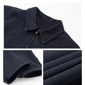Logo personnalisé Veste de travail pour hommes Design hivernal Double fermeture éclair 100% coton sergé Doublure zippée Distressed Vintage Wash Canvas Boxy Fit - Product Image 5