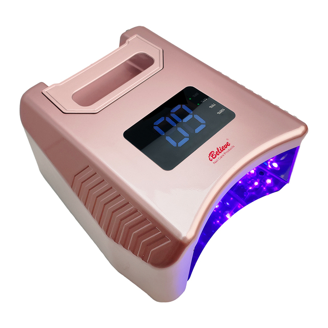 Latest Model Luxury Rose Gold High Power 80W Professional Portable Rechargeable UV Led Nail Lamp for Salon Manicure and Pedicure