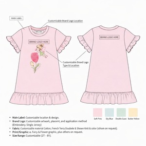 Abiti Floreali per Bambine all'Ingrosso, Vestiti Smock Fatti a Mano per Bambine di 10 Anni, Eleganti Abiti da Compleanno - Product Image 3