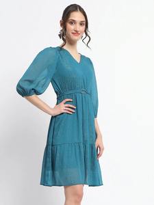 Robe en coton faite à la main indienne à la mode élégante été décontracté longueur Midi pour cadeau de mariage de mariée - Product Image 4