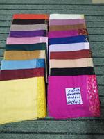 Écharpe tendance en viscose Kashka couleur unie, double dentelle centrale, longueur moyenne, à franges, pour femme, hiver, hijab arabe, durable AHE