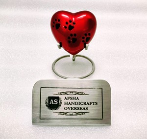Cœur rose avec support, souvenir de crémation pour les cendres - Product Image 4