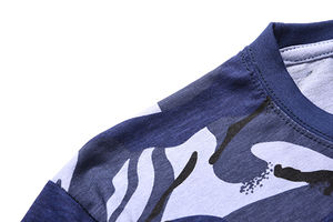 Venta al por mayor precio de fábrica Azul Marino-camuflaje cuello redondo tela de algodón hombres Camiseta 100% algodón camiseta hombres camiseta - Product Image 4