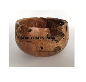 Cuenco de madera de mango decorativo hecho a mano de Color quemado de excelente calidad a precio de fábrica para hoteles, Hogar, Restaurantes - Product Image 1