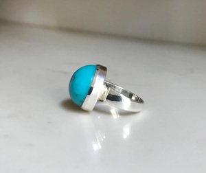 Bague en argent sterling 925 avec turquoise naturelle de la Belle au bois dormant Cadeau de naissance du mois de décembre pour Noël - Product Image 6