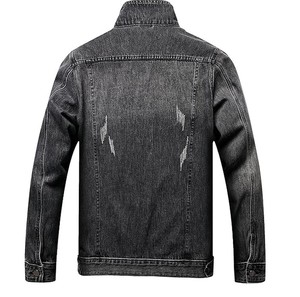 Chaqueta vaquera de manga vaquera de estilo Vintage con cuello levantado bordado Lino Shell tamaños todos los hombres parejas otoño-desgaste al por mayor - Product Image 3