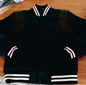 Classic Black and <b>White</b> Varsity <b>Jacket</b> Premium Letter <b>man</b> Style with Striped Ribbing custom design - Product Image 3