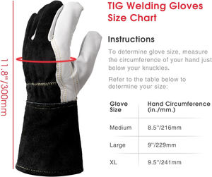 Gants de soudage en cuir à manches longues résistants à la chaleur pour soudeurs Arc Tig Mig avec protection supplémentaire pour l'industrie et l'extérieur - Product Image 2