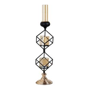 Support de pilier de bougie de forme hexagonale avec votive en verre pour la décoration de mariage - Product Image 1