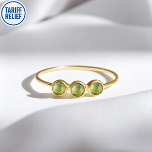 แหวนพลอยเพอริดอทธรรมชาติสามชิ้นแหวน925เงินแหวนนิรันดร์แหวน5มม. - Product Image 1