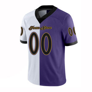 Youth American <b>Football</b> Jersey <b>White</b> And Purple Color With Custom Team Name And Number American <b>Football</b> Mesh Jersey - Product Image 1
