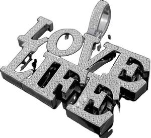 Pendentif Moissanite blanc de forme ronde « Love Life » en argent sterling 925, breloque personnalisable pour femme, pour célébrer la romance - Product Image 1