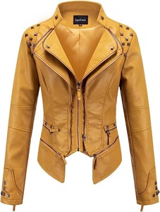Chaqueta de cuero con remaches Steampunk Rock para mujer, ropa informal corta ajustada, bordado gótico, abrigo de locomotora de cuero Pu para mujer - Product Image 4
