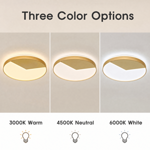 Modern Gold Round <b>Led</b> <b>Ceiling</b> <b>Light</b> With Acrylic Iron Surface Mount Design For Living Room <b>Bedroom</b> Dining Room - Product Image 3
