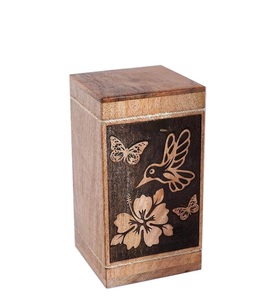 Urnas de madera florales para cenizas humanas Adulto Grande-Urna de cremación de mariposa para cenizas-Urna de entierro para columbario-Funeral - Product Image 5