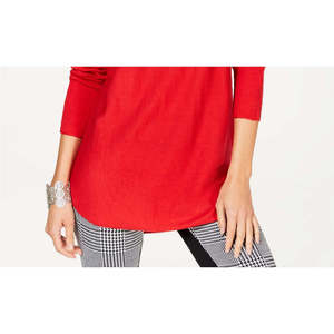 INC International Concepts – Tunique pull rouge pour femme, coupe ample, lavable, tailles Petite et Moyenne, mode automne - Product Image 3