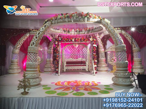 Royal Bollywood Wedding Mandap Decoración Golden Jodha Akbar Wedding Mandap Boda exclusiva Bollywood Pillar Mandap Setup EE. UU. - Product Image 6