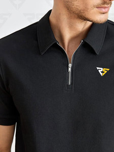 Camiseta de algodón con cuello de polo liso de corte regular para hombre OEM con logotipo personalizado Polos para hombre camisas para hombre - Product Image 4