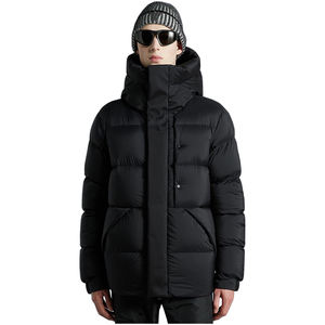 Spring High Necked Thick Waterproof Plus Size Knitted Hooded Puffer <b>Jacket</b> Men Outdoor Casual - Product Image 4
