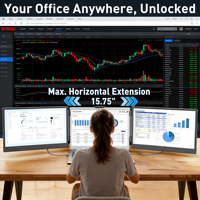 Moniteur portable triple 14'' Full HD IPS avec haut-parleurs intégrés et extension USB, compatible Mac, Windows, Chrome - Vente Flash