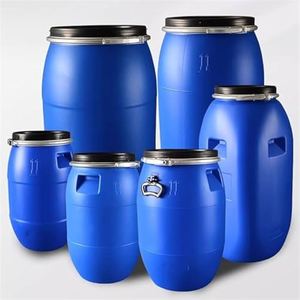 Vente en gros de fûts en plastique bleus de 200 L (55 gallons), qualité alimentaire, recyclables, pour l'emballage de liquides et de produits chimiques - Product Image 1