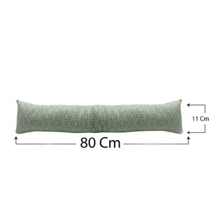 Tappo per porta in tessuto poliestere da 80cm in verde Beige grigio-isolamento termico - Product Image 2