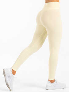 Logotipo personalizado Lemon Drop NKD Cross Waist Band Leggings High Cross Over Waist New & Active Wear Fashion Gym Leggings para mujeres - Product Image 5