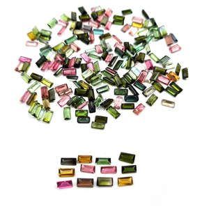 Pierres précieuses en tourmaline naturelle de 3x5 mm, taille baguette, facettées, calibrées, multi-tourmaline, pour la fabrication de bijoux, pour Alibaba - Product Image 4