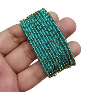 Hecho a medida 12 piezas bordado a mano diseño geométrico Churiyan conjuntos nueva moda hermosos BRAZALETES DE BODA niñas mano izquierda derecha - Product Image 1