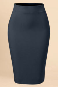 Trendmalls Comfortable Women's <b>Grey</b> <b>Pencil</b> <b>Skirt</b> Knee-Length with Elastic Waist Band Plain Dyed Formal (P10-<b>Grey</b>) - Product Image 4