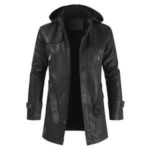Manteau long en cuir imperméable pour homme, coupe ajustée, design élégant et longueur complète, écologique, pour un usage décontracté et formel - Product Image 6