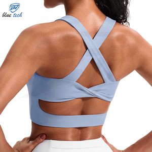 Haut de yoga personnalisé à taille haute, débardeur d'entraînement sans couture en spandex/nylon, séchage rapide, respirant, vêtements de sport pour femmes, salle de sport, fitness - Product Image 3