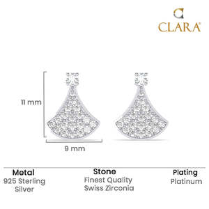 NOVAMART Fine Premium 925 <b>Sterling</b> <b>Silver</b> <b>Stud</b> Earrings with 18K Gold Plating for Zirconia Floral Pattern Women & Girls Wedding - Product Image 5