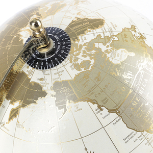 Grand globe extérieur en métal Sculpture Mini Globe carte du monde utilisation de bureau et tour également école bureau table dessus Globe blanc - Product Image 2