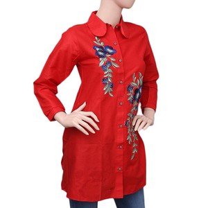 Kurti Corto Bordado para Mujer - Rojo - Product Image 1