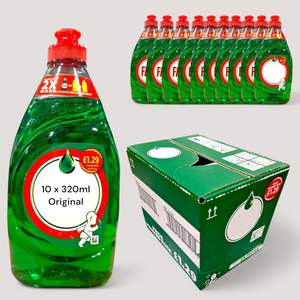 Fairy ORIGINAL Jabón Líquido para Lavar Platos 320ml ×10 Paquete de Caja |   Fórmula Concentrada para Eliminar Grasa |   Espuma de Larga Duración - Product Image 4