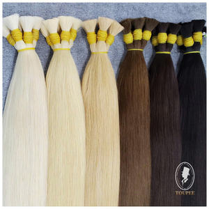 มัดผมมนุษย์สีบลอนด์เวียดนามจำนวนมากเรียงตามธรรมชาติติดหนังกำพร้าเป็น100% สีขาวแบบพรีเมี่ยมจากโรงงาน - Product Image 1