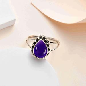 Gran oferta elegante anillo de amatista en forma de pera en plata de ley 925 perfecto para regalos o uso diario disponible a buen precio - Product Image 1