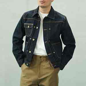 Nouvelle collection 2024 : Veste en jean homme unie à manches longues et bouton unique, style cowboy – Vente chaude de vestes en jean pour hommes - Product Image 5