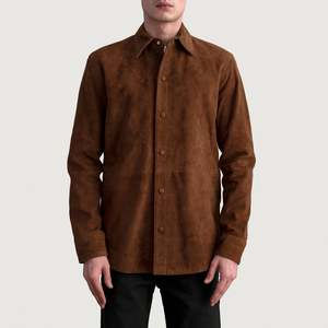 <b>Men's</b> Haven Brown <b>Suede</b> Leather Shirt Premium <b>Suede</b> <b>Jacket</b> for Comfort and Style - Product Image 3