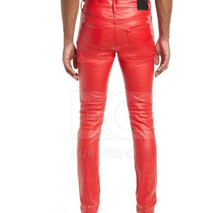 Pantalons en cuir pour hommes de qualité supérieure, dernier design, vente en gros, personnalisez votre propre logo, pantalons en cuir pour hommes - Product Image 2