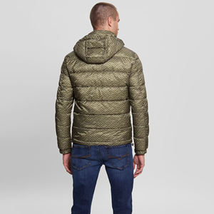 Veste à capuche bouffante coupe-vent pour hommes sur mesure hiver col montant décontracté long mince design extérieur style High Street - Product Image 5