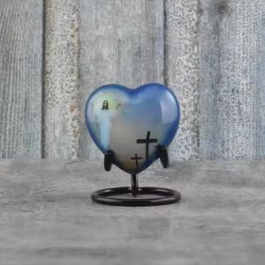 Urnas de recuerdo de corazón más nuevas con soporte, urna grabada de alta calidad para cenizas de bebé, recuerdos de corazón de alta calidad, recuerdo de corazón de latón - Product Image 5