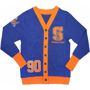 Premium Quality Casual College <b>Cardigans</b> Sororities Fraternity V-Neck Wool/Acrylic Knitted Sweaters Patchwork Design <b>Button</b> - Product Image 1