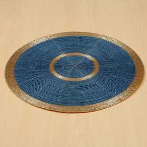 <b>Table</b> <b>Coaster</b> Elegant Stylish Beaded Green Slate Mats Pads for Kitchen & Home Furnishing Handmade 14-Inch Glass - Product Image 1