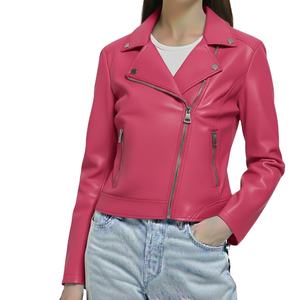 Chaqueta de Mujer de Moda, Hecha a Medida, de Cuero Genuino, de Primera Calidad, de Lujo, Ecológica, Tejida, con Cierre - Product Image 1