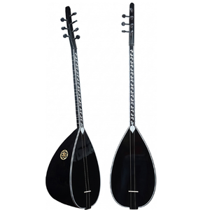 Yonka B-145K Baglama Saz à col court en bois de noyer, avec support – Col en frêne de haute qualité, nacre noire, turc - Product Image 1