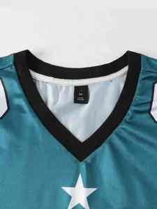 Maillots de football rétro surdimensionnés à col en V de haute qualité, personnalisés, en maille respirante, coupe courte, taille américaine, maillot de football - Product Image 2