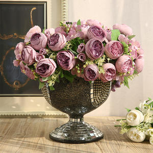 모조 꽃 인공 꽃 인스타그램 스타일 북유럽 사진 소품 테이블 장식품 일곱송이 우아한 티 로즈 - Product Image 4