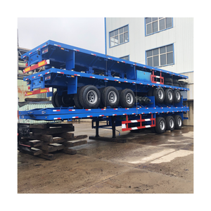 Remolque de Plataforma Plana de 12m a Buen Precio, Semirremolque de Plataforma Plana para Carga, Semirremolque Portacontenedores de 3 Ejes - Product Image 1